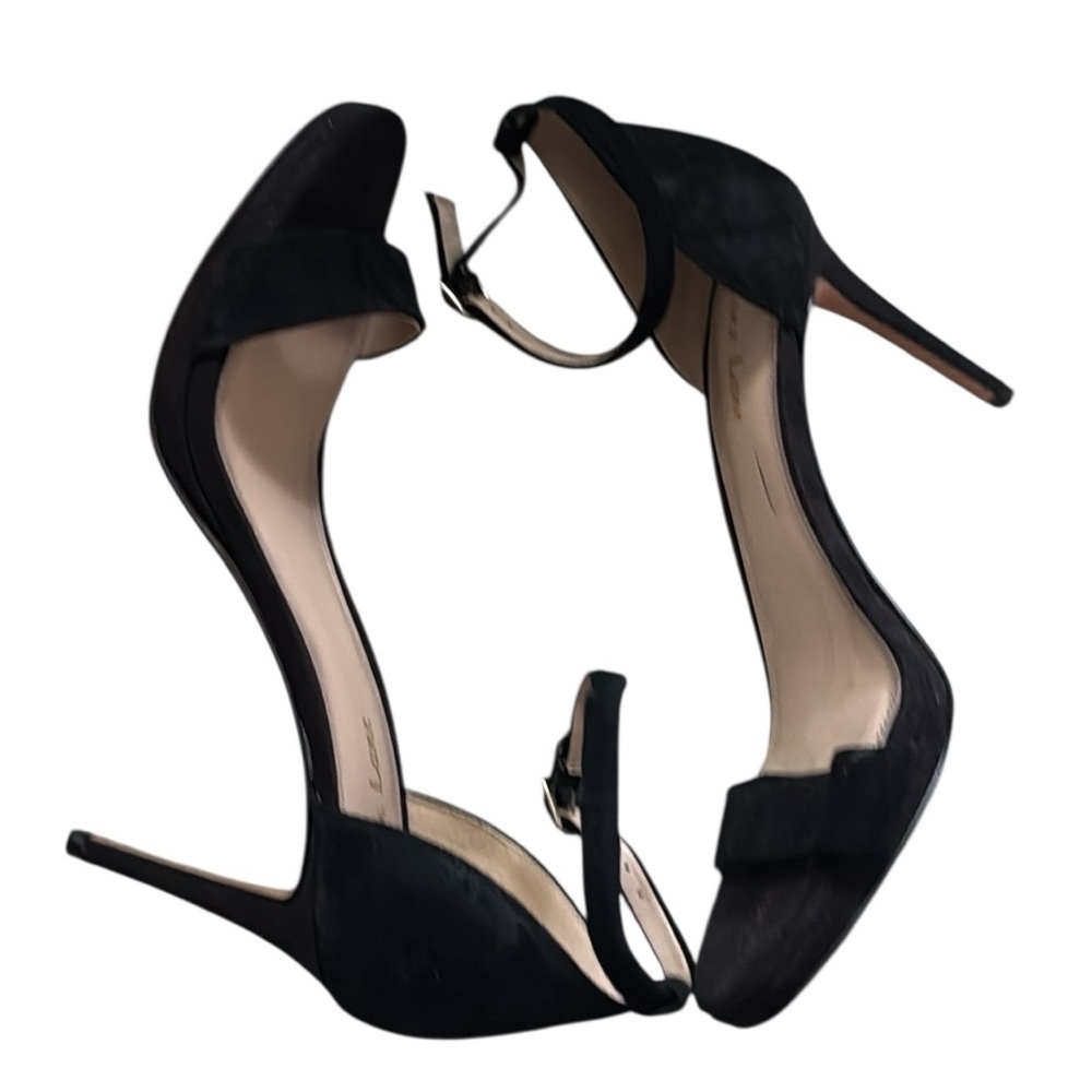 Essex Lane Adinan black suede ankle strap heels sandals Sz 10